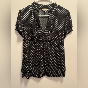 Black and white polka dot blouse